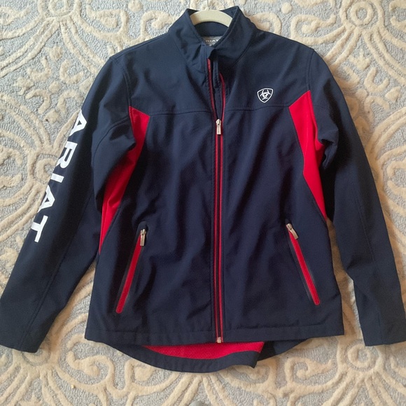 Ariat Softshell Team Riding Jacket - Navy & Red - Picture 4 of 11